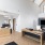 a room with a tv and a couch